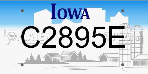 C2895E Iowa License Plate