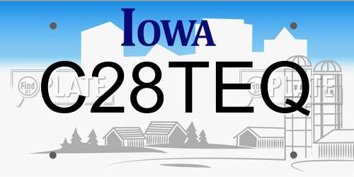 C28TEQ Iowa License Plate