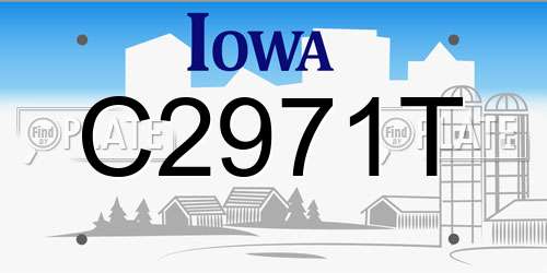 C2971T Iowa License Plate