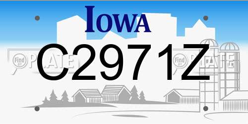 C2971Z Iowa License Plate