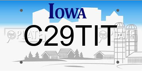 C29TIT Iowa License Plate