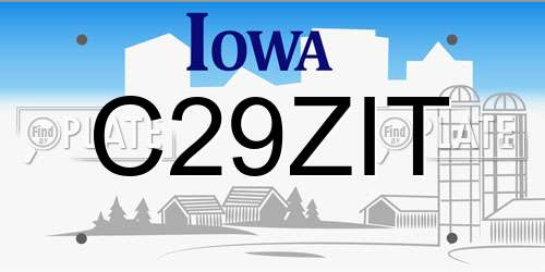 C29ZIT Iowa License Plate