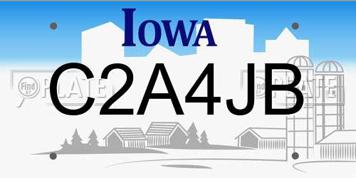 C2A4JB Iowa License Plate