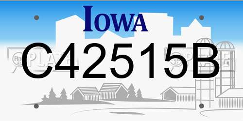 C42515B Iowa License Plate