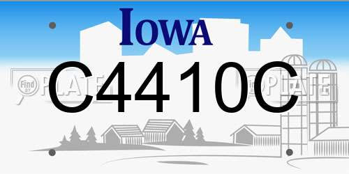 C4410C Iowa License Plate