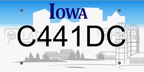 C441DC Iowa License Plate