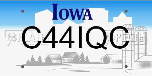 C44IQC Iowa License Plate