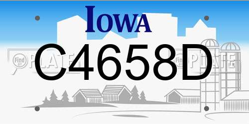 C4658D Iowa License Plate