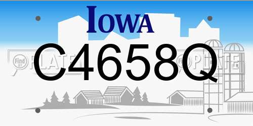 C4658Q Iowa License Plate
