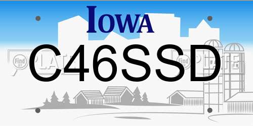 C46SSD Iowa License Plate