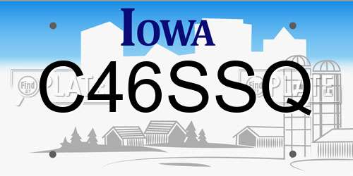 C46SSQ Iowa License Plate