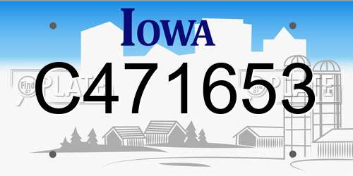 C471653 Iowa License Plate