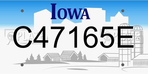C47165E Iowa License Plate