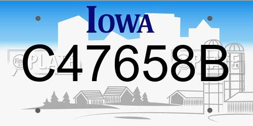 C47658B Iowa License Plate