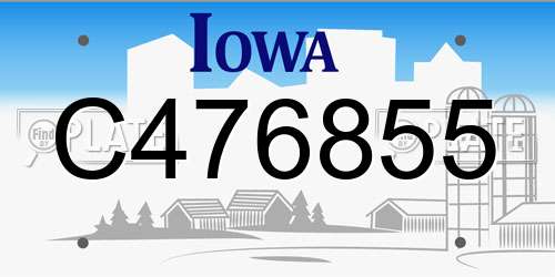 C476855 Iowa License Plate