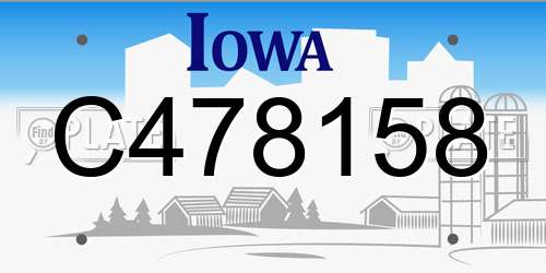 C478158 Iowa License Plate