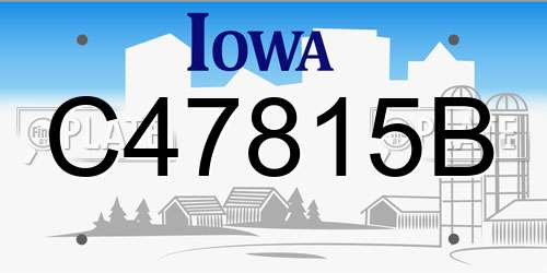 C47815B Iowa License Plate