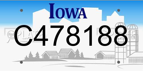 C478188 Iowa License Plate