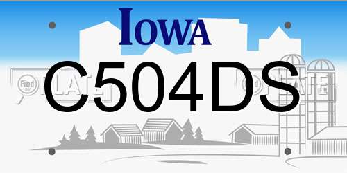 C504DS Iowa License Plate