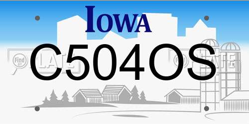 C504OS Iowa License Plate