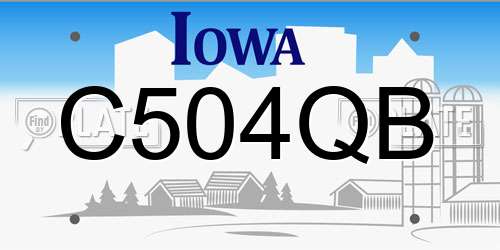 C504QB Iowa License Plate