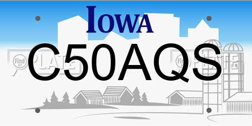 C50AQS Iowa License Plate