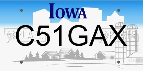 C51GAX Iowa License Plate
