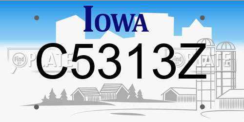 C5313Z Iowa License Plate