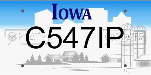 C547IP Iowa License Plate