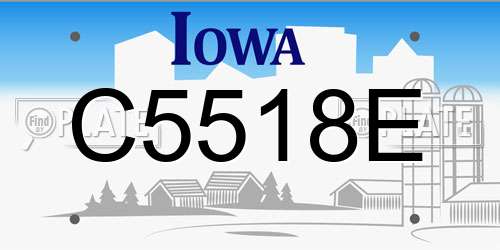 C5518E Iowa License Plate
