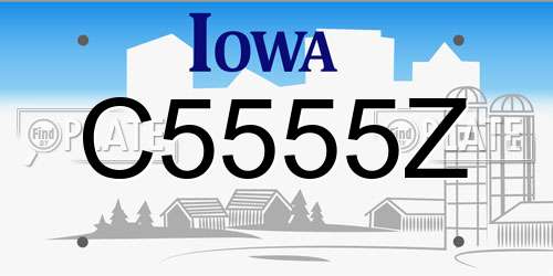 C5555Z Iowa License Plate
