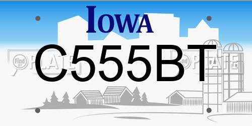 C555BT Iowa License Plate