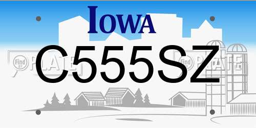 C555SZ Iowa License Plate