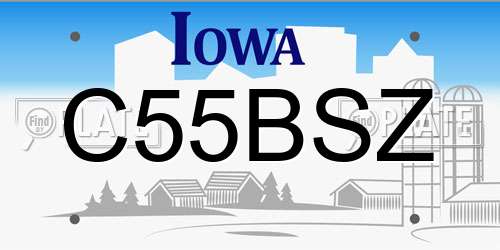 C55BSZ Iowa License Plate