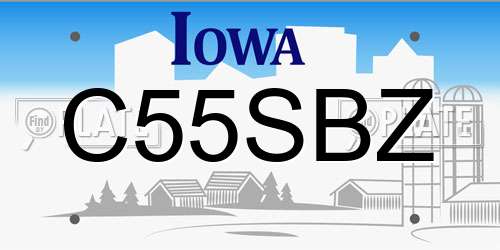 C55SBZ Iowa License Plate