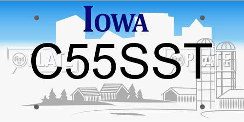 C55SST Iowa License Plate
