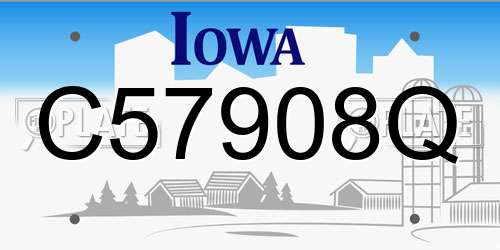 C57908Q Iowa License Plate