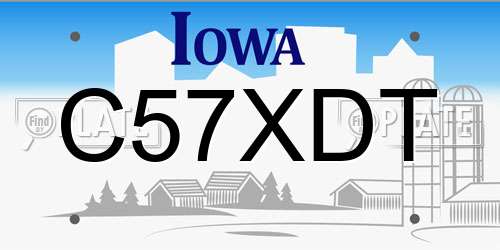 C57XDT Iowa License Plate