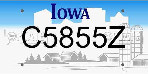 C5855Z Iowa License Plate