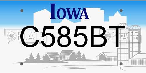 C585BT Iowa License Plate