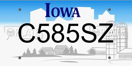 C585SZ Iowa License Plate