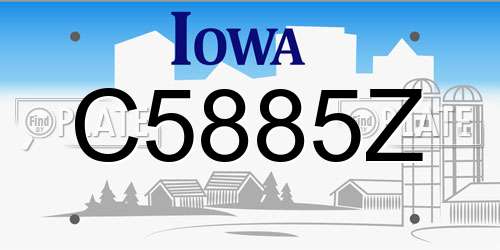 C5885Z Iowa License Plate