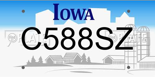 C588SZ Iowa License Plate
