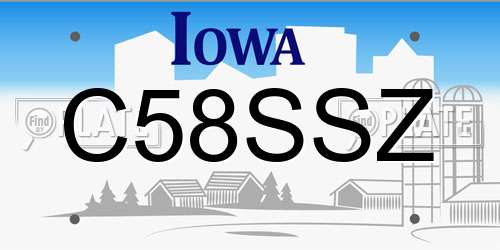 C58SSZ Iowa License Plate