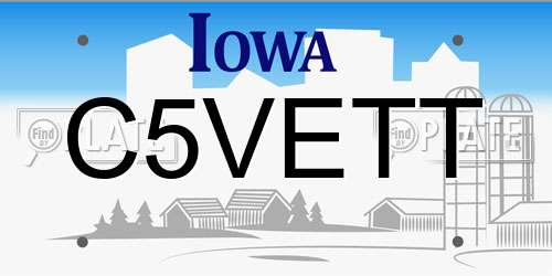 C5VETT Iowa License Plate