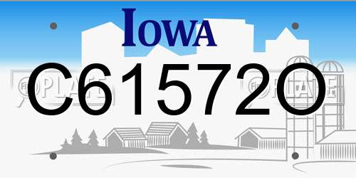 C61572O Iowa License Plate