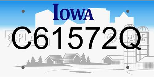 C61572Q Iowa License Plate