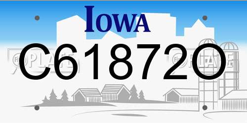 C61872O Iowa License Plate