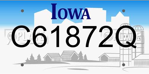 C61872Q Iowa License Plate