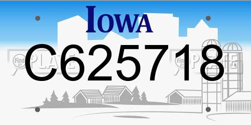 C625718 Iowa License Plate